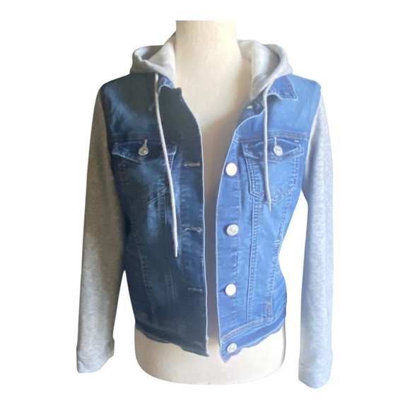 WALLFLOWER-WOMENS DENIM AND FLEECE JACKET-SIZE MEDIUM - Picture 3 of 8